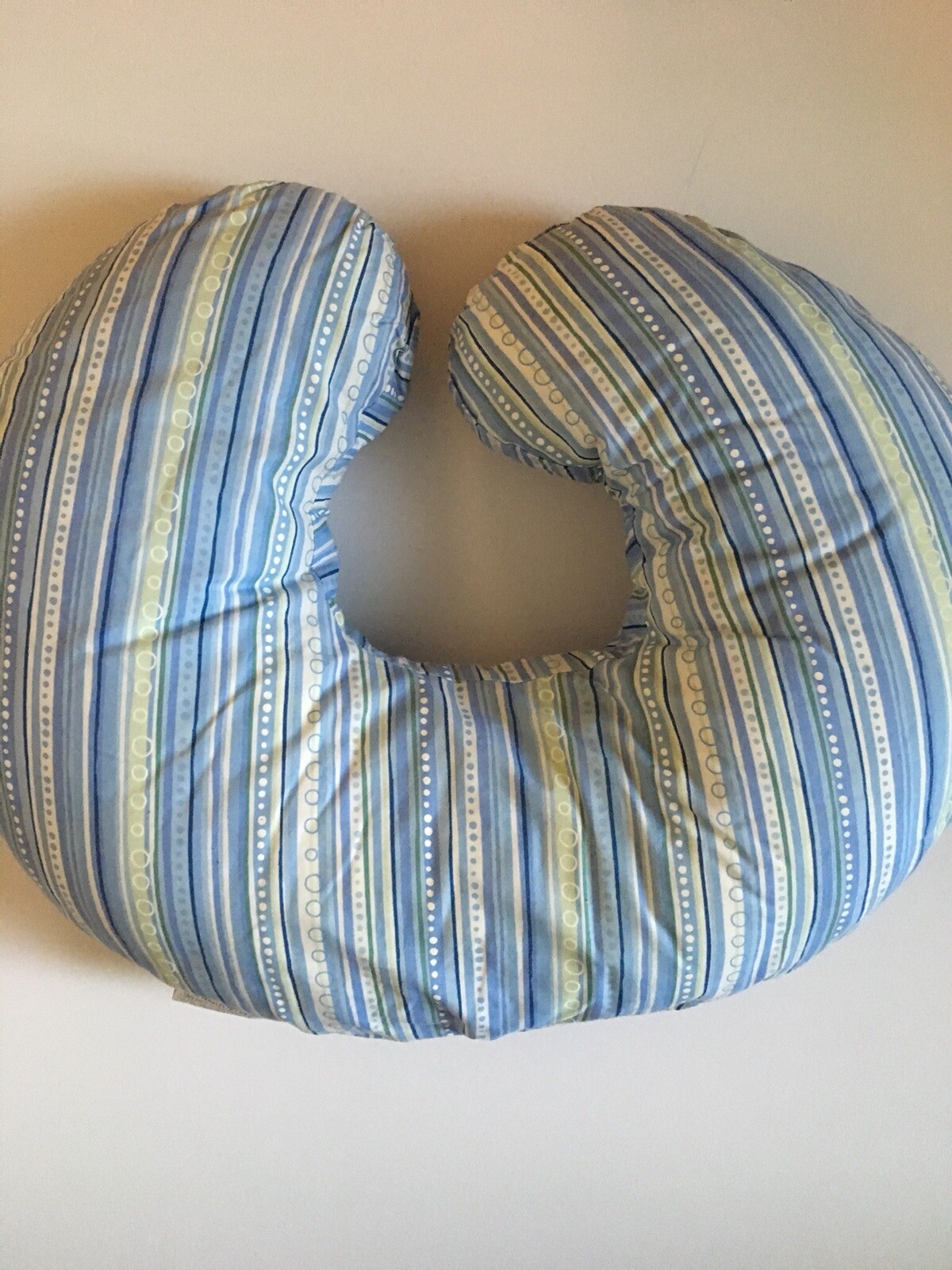 Boppy Nursing Pillow Blue/White Striped Versatile Machine Washable Pillowcase**-image