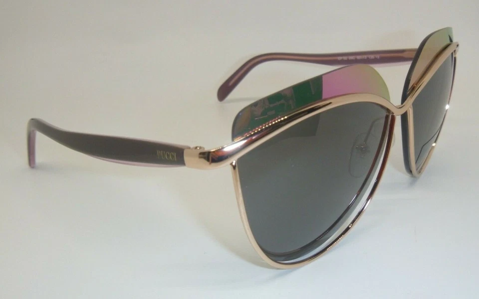 Gafas de sol Emilio Pucci EP 52 marrón dorado brillante 28C marco ojo de gato 60-13-135 *SD Foto 3 de 4