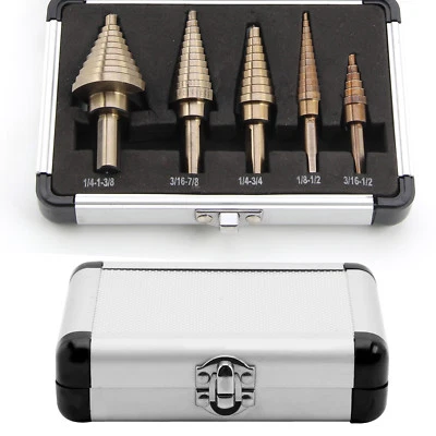 HSS Spiral Step Cone Drill Bit Metal Hole Cutter Titanium Nitride Coated Tool uk