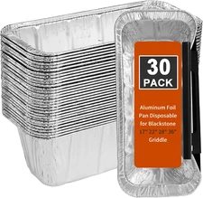 30pk Disposable BBQ Grease Cup Liners for Blackstone Griddle 5017 Rear Drip Tray