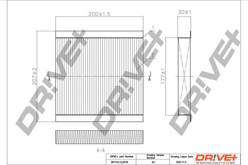 DR!VE+ DP1110.12.0079 FILTER, INDOOR AIR FOR CITROËN FIAT OPEL PEUGEOT SUZUKI
