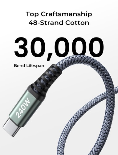 AINOPE 240W USB C to USB C Right Angle Fast Charging Cable - 第 9/15 張圖片