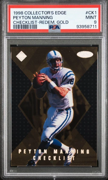 Peyton Manning Collector's Edge Redemption Gold #CK1 Checklist-Redemption Gold