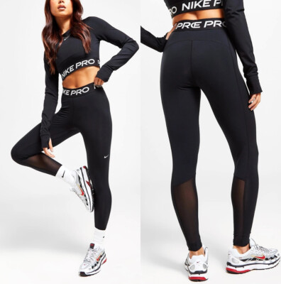 Nike Pro Girls Kids Leggings to 14 Age Skinny Black Colour