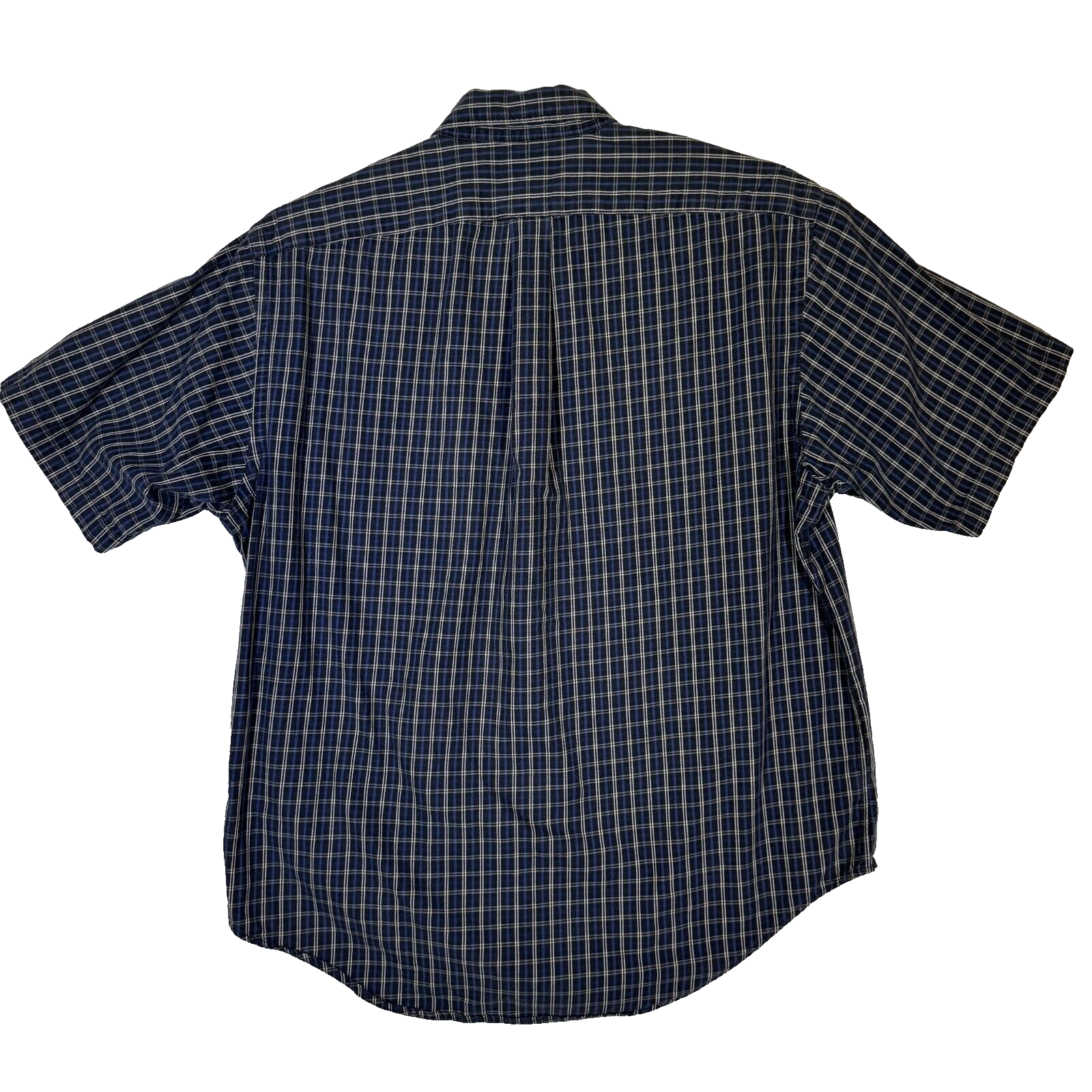 PONY Ralph Lauren Jeans Camicia Uomo Grande Blu Plaid 100% Cotone Bottoni M861