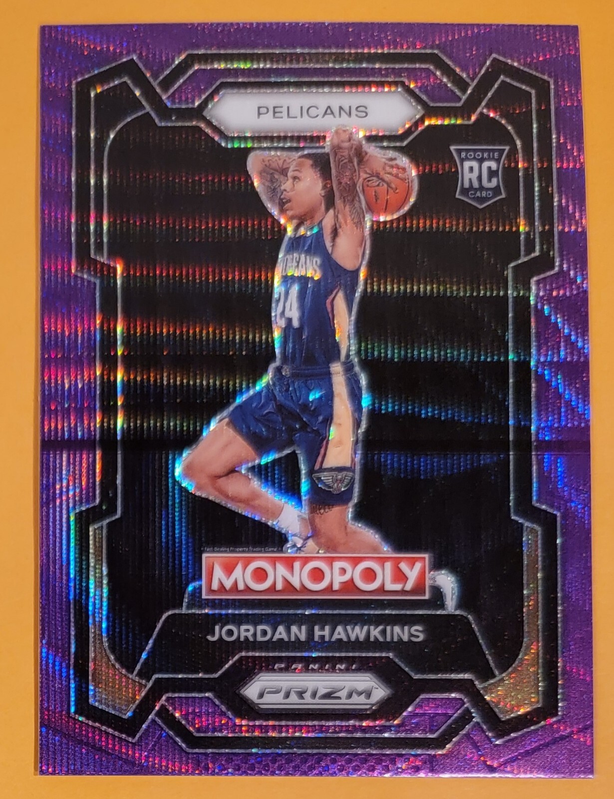2023-24 Panini Prizm Monopoly Purple Wave Jordan Hawkins Rookie New Orleans