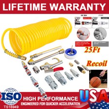 20Pack Air Compressor Tire Hose Kit Inflate Accessory Piece Nozzles Recoil Set
