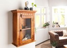 Hängeschrank kolonial Wandschrank Vitrine klein Bad Flur Akazienholz Massivholz