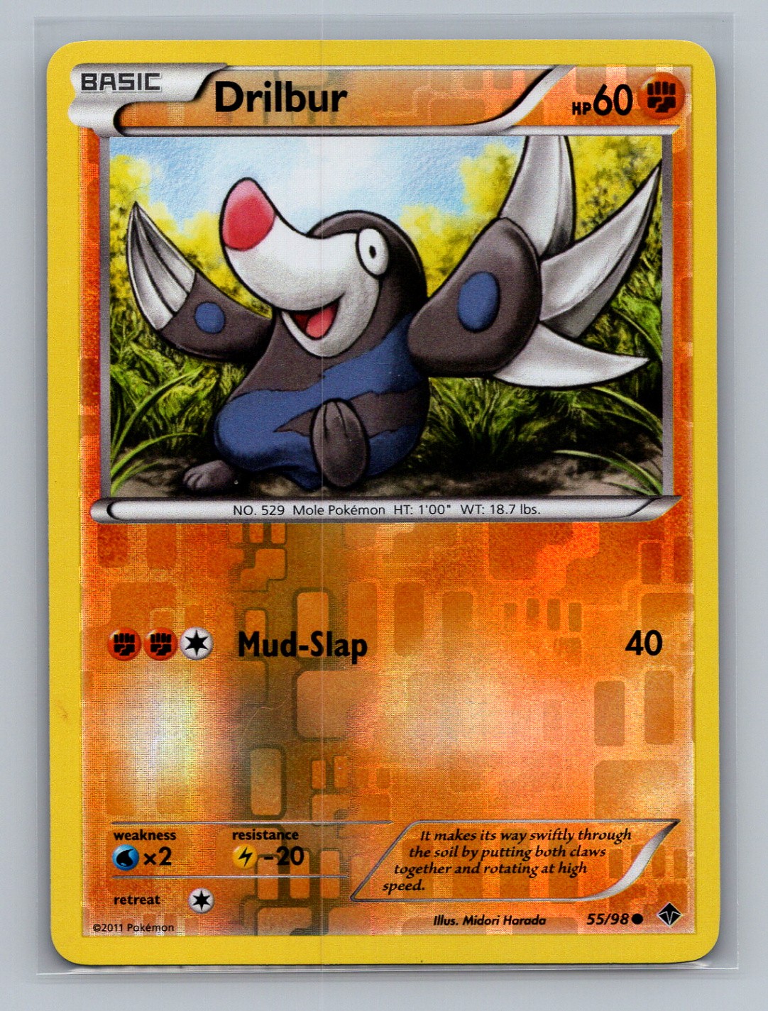 Pokémon TCG Drilbur (55) 55/98 Emerging Powers Reverse Holo LP