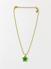 Melania Clara Gold Tone Snake Chain Flower Pe...