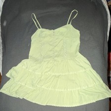 American Eagle Light Green Tiered Lace Sundress Square Neck Size M NWT