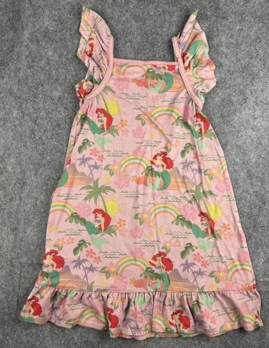 Disney Store Arielle Nachthemd Meerjungfrau Rüschenkleid Regenbogen tropisch rosa 5/6 5 6 - Bild 1 von 5