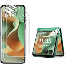 3 Pack for Motorola Razr 2025/2024 Screen Protector, 3 Main Screen  3 Front Scr