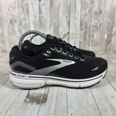 Brooks Ghost 15 Womens 9 Wide Black White Running Shoes 1203801D012
