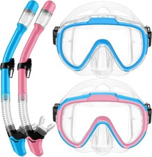 Schnorchelset Erwachsene mit Taucherbrille und Anti-Leck Schnorchelmaske, Rosa