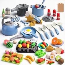 105Pcs Kids Kitchen Toy Accessories, Toddler Pretend BBQ Camping Cooking Play...