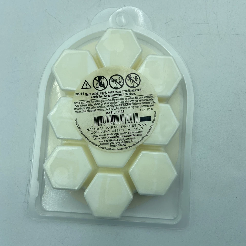 2x BURT'S BEES HOJA DE ALBAHACA CERA DE SOJA NATURAL SE DERRITE 4OZ 113G Foto 4 de 4