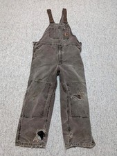vintage USA made CARHARTT work overalls 40x30 brown WORK bibs pants TRASHED r27