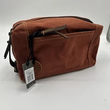 Myra Bag 8760 Western Village Leather & Upcycled Canvas Shaving Kit Bag