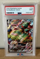 2020 Pokemon Snorlax VMAX 142/202 Sword & Shield PSA 9 Full Art Ultra Rare Holo