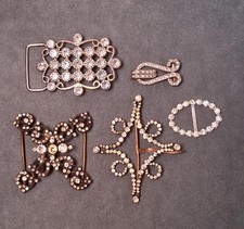 Antique Rhinestone Buckles 5 Sash Belt Lot