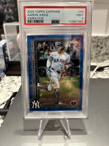 2025 Topps Chrome Sapphire Aaron Judge Image Variation #99 Yankees PSA 9