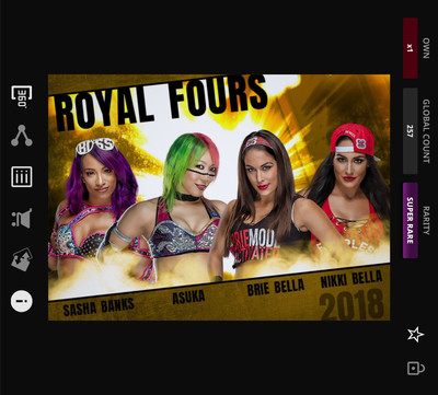 DIGITAL Topps WWE Slam 20 ROYAL FOURS SASHA BANKS ASUKA BRIE NIKKI BELLA 257cc