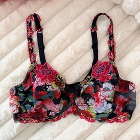 Lise Charmel Underwire Multi-Color Bra 36D Floral-Embroidered Intricate Design