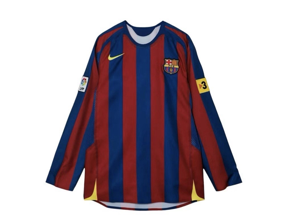 FC Barcelona RONALDINHO 10 長袖シャツ Lサイズ FC Barcelona 2005-06 Home Long Sleeve Jersey XL Ronaldinho #10