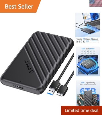 Adaptable 2.5-Inch Hard Drive Enclosure - USB 3.0 for PCs, Laptops, and Consoles