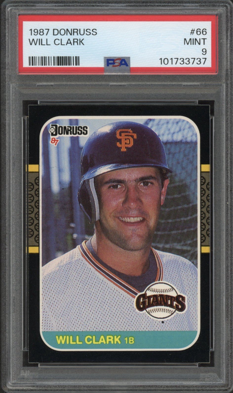 1987 Donruss Will Clark Rookie RC #66 PSA 9 Mint San Francisco Giants