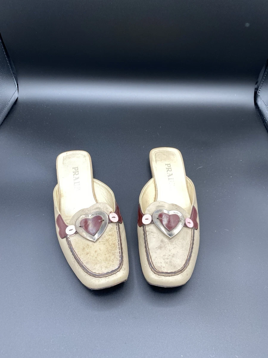 靴 PRADA mules charm heart 靴