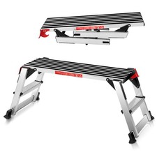 Aluminum Work Platform Step Ladder 40 Inch 330 LBS for Car Washing Cleaning