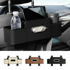 Car Seat Back Organizer with Cup Holders Tissue Box for Car Storage