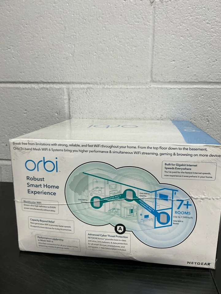 Netgear Orbi RBK763-100NAR AX5400 Mesh 1 Router + 2 Satellites - Image 3 of 4