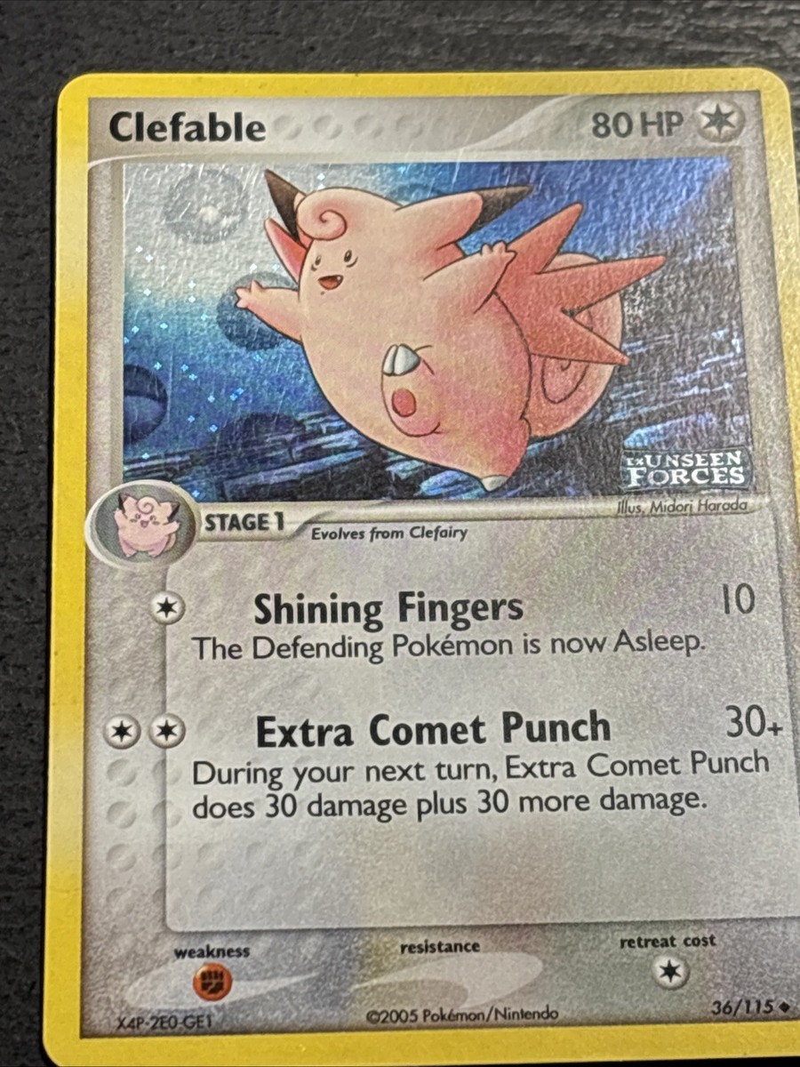 Clefable 36/115 Pokemon TCG Unseen Forces STAMPED Reverse Holo