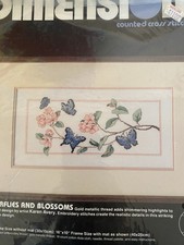 Dimensions 1986 Counted Cross Stitch Kit 3617 Butterflies and Blossoms