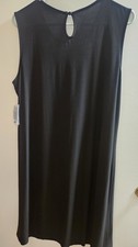 Nine West Solid Black Shift Dress Women's Medium Knee Length Sleeveless Casual 