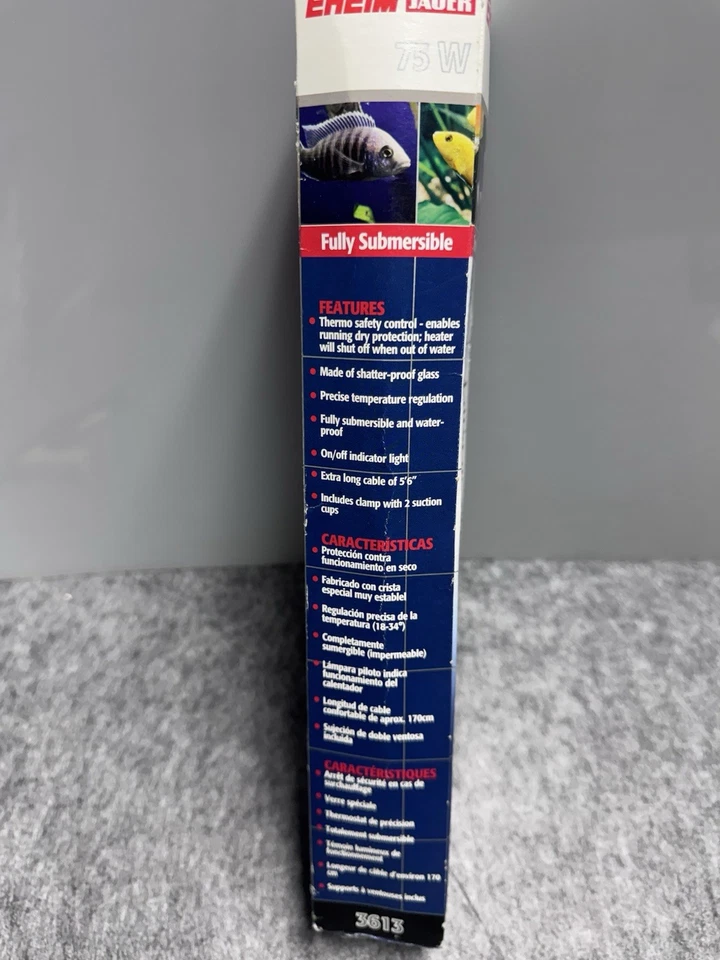 Calentador de acuario Eheim True Temp 75 vatios calentador sumergible de vidrio Pyrex Foto 4 de 4