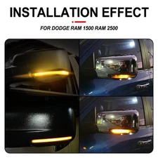 For 2010-2017 Dodge Ram 1500 2500 Led Turn Signal Puddle Lights  +Connector