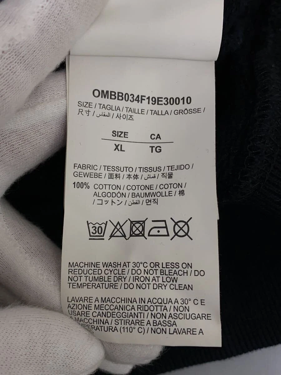 FELPA CON CAPPUCCIO OFF WHITE OMBB034F19E30010 XL COTONE STAMPA NERA USATA