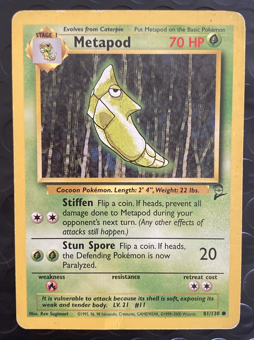 Pokemon Base Set 2 WOTC Common Metapod 81/130