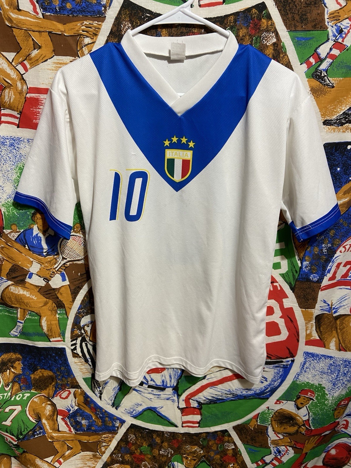 Italy Mens Soccer White Size Small Francesco Totti Vintage Soccer Jersey