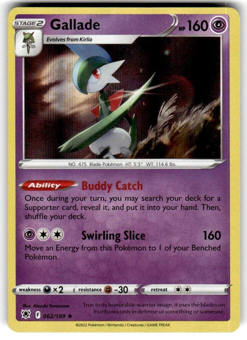 2022 Pokemon Astral Radiance Gallade #062/189 (E)