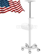 Medical Height-Adjustable Mobile Rolling Cart for Patient Monitor Trolley Basket
