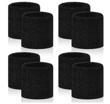 8 Pcs Sports Wrist Sweat Bands for Men & Women, Absorbent Wrist Sweatbands Ten