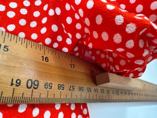 M&S Maxi Dress Size 10 Red Polka Dot V-Neck Puff Sleeve Midi Tea Summer Dress - Picture 6 of 7