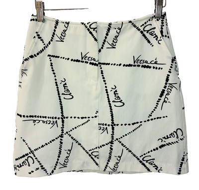 Versace Classic V2 Logo Mini Skirt White Size 42 AU/UK 12 US 8 EUC
