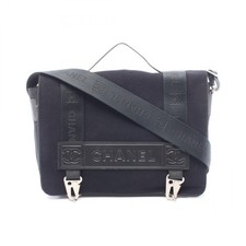 Borsa a tracolla CHANEL linea sportiva messenger nylon pelle feltro nero logo...