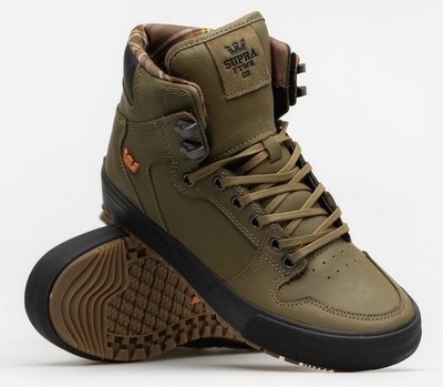 Supra Vaider CW Olive Black High-Top Sneakers Men s 12 Clean w/ Box Hip Hop
